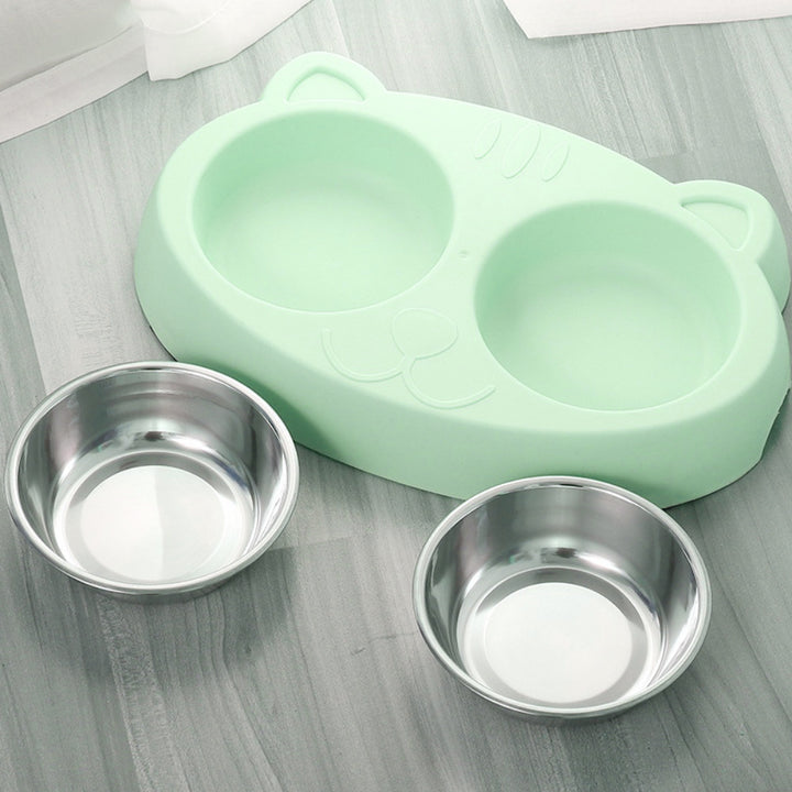Stainless Steel Bowls With Non-Slip Resin Station - FUR VIVIA