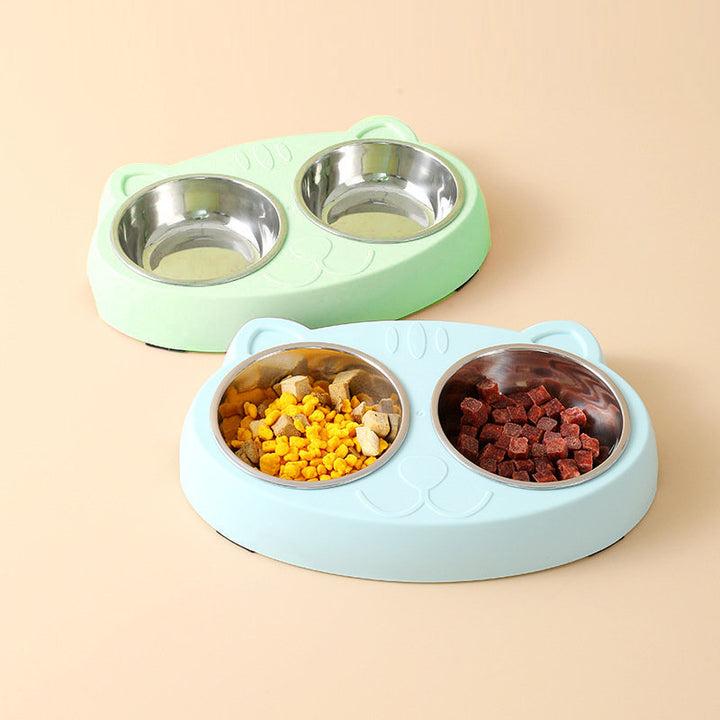 Stainless Steel Bowls With Non-Slip Resin Station - FUR VIVIA