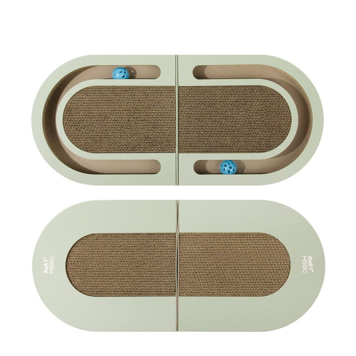 Corrugated Paper Folding Cat Scratch Board With Ball - FUR VIVIA