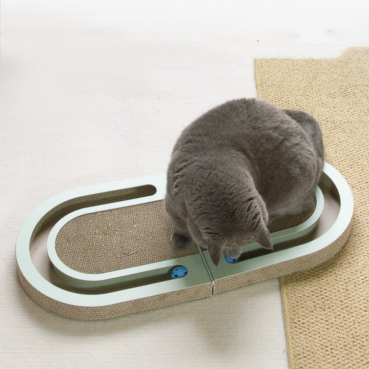 Corrugated Paper Folding Cat Scratch Board With Ball - FUR VIVIA