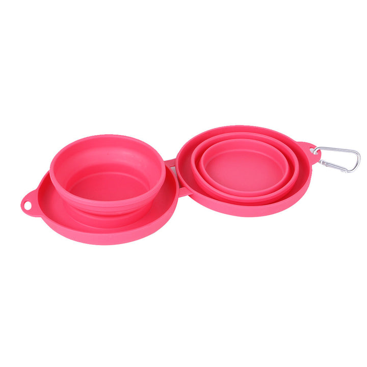 Rubber Foldable Double Bowl Pet Feeding Bowl - FUR VIVIA