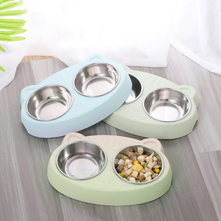 Stainless Steel Bowls With Non-Slip Resin Station - FUR VIVIA