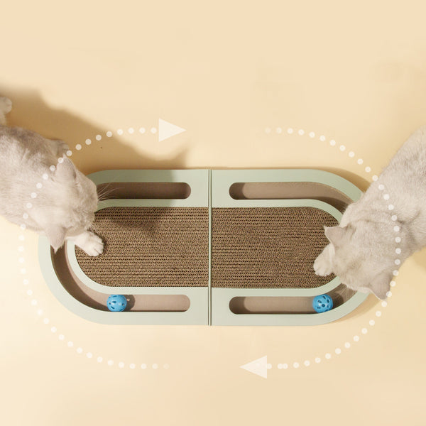 Corrugated Paper Folding Cat Scratch Board With Ball - FUR VIVIA