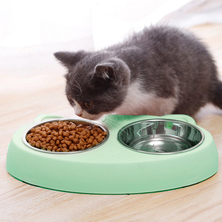 Stainless Steel Bowls With Non-Slip Resin Station - FUR VIVIA