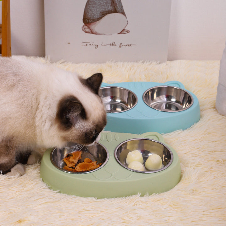 Stainless Steel Bowls With Non-Slip Resin Station - FUR VIVIA